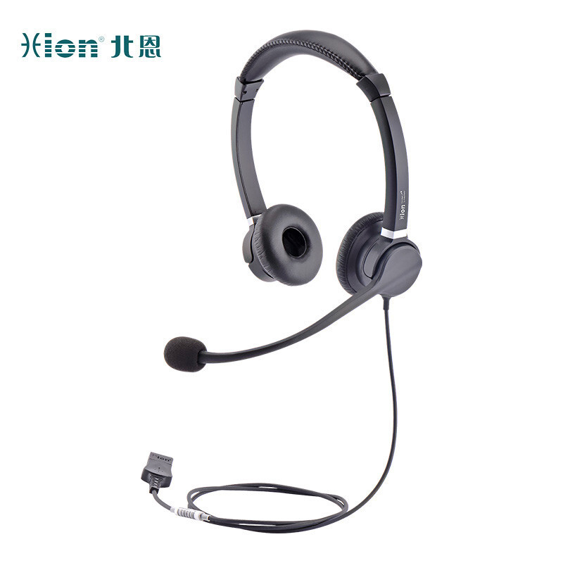 北恩 HION FOR900D+B5 头戴式双耳话务耳机/客服中心/在线教育培训/企业办公耳机/降噪坐席双耳耳麦-双圆孔插头 计价单位:副