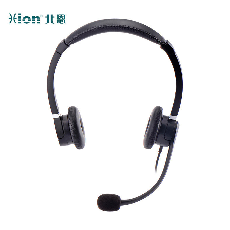 北恩 HION FOR900D+B9 英语教育培训办公呼叫中心客服降噪耳机话务员头戴式双耳耳麦 USB接口+主动降噪/音量调节/静音 计价单位:副
