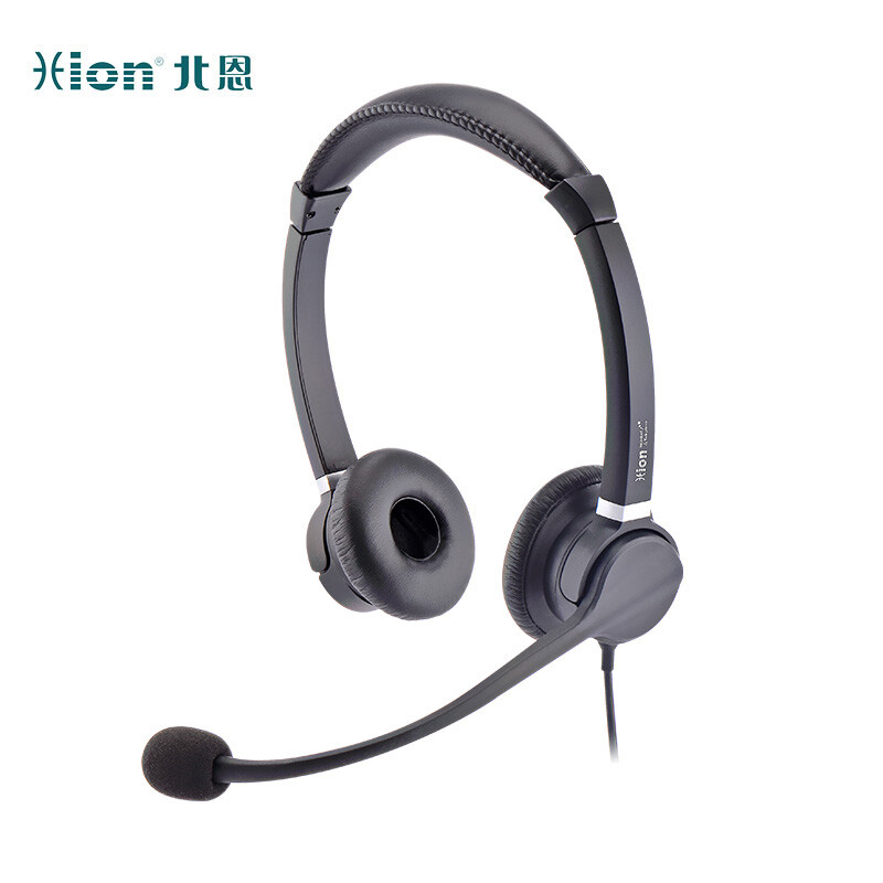 北恩 HION FOR900D+B4.1 头戴式双耳话务耳机/客服中心/在线教育培训/降噪坐席耳麦-水晶头+调音量+闭音 计价单位:副