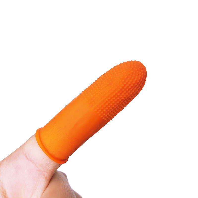 谋福  163 乳胶手指套 橘色带麻点 大号(100只) 计价单位:包