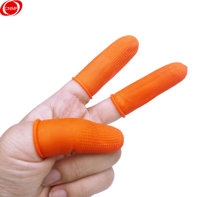 谋福  163 乳胶手指套 橘色带麻点 大号(100只) 计价单位:包