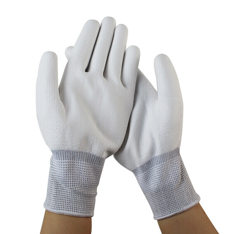 谋福  CNMF8036-3 PU涂掌手套 PU涂层涂胶劳保 防护尼龙手套【L号(灰色边)24cm10副装】 计价单位:包