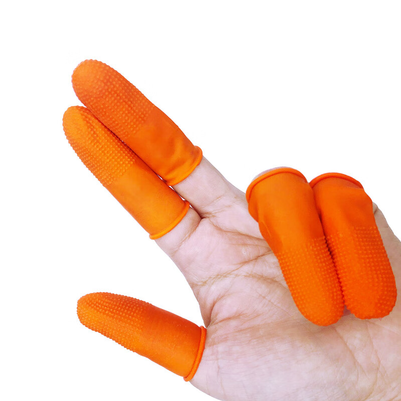 谋福  163 乳胶手指套 橘色带麻点 大号(100只) 计价单位:包