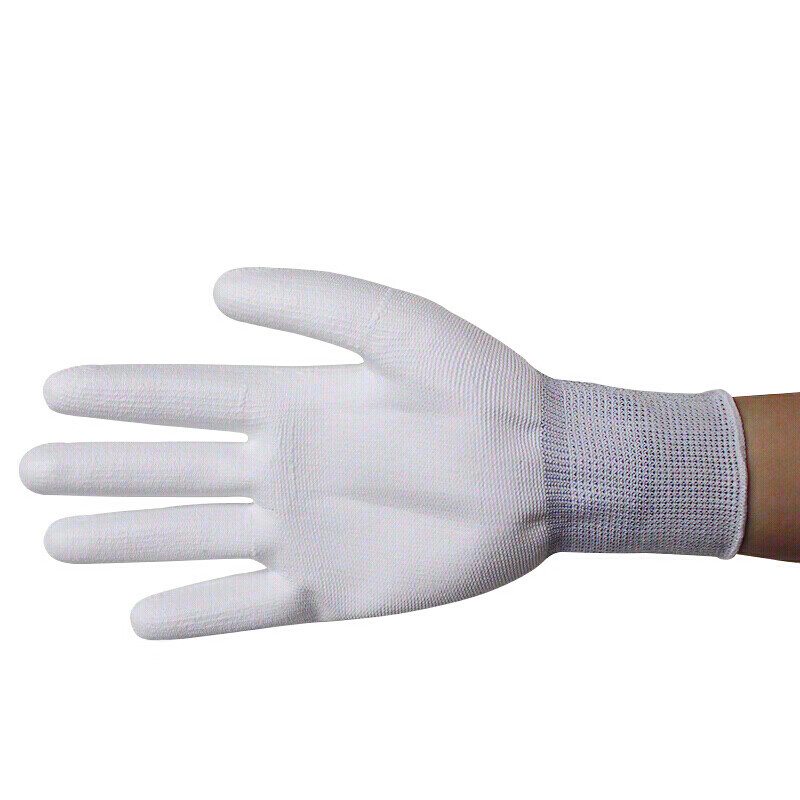 谋福  CNMF8036-3 PU涂掌手套 PU涂层涂胶劳保 防护尼龙手套【L号(灰色边)24cm10副装】 计价单位:包