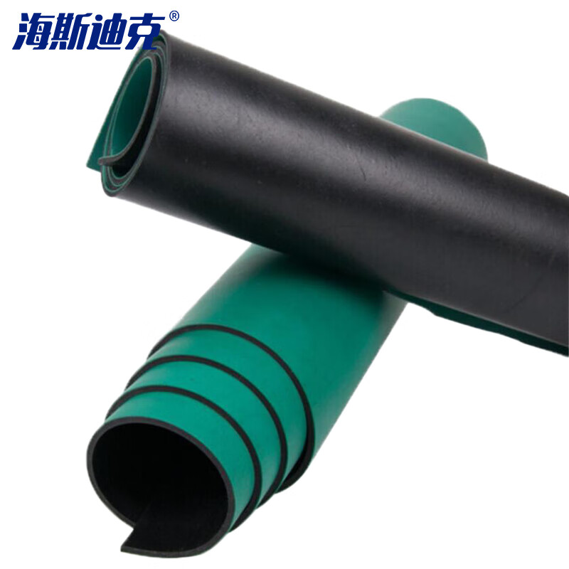 海斯迪克  gnjz-1307 防静电台垫橡胶垫 实验室维修工作台胶皮桌垫 绿黑10米*0.6米*2mm 计价单位:卷