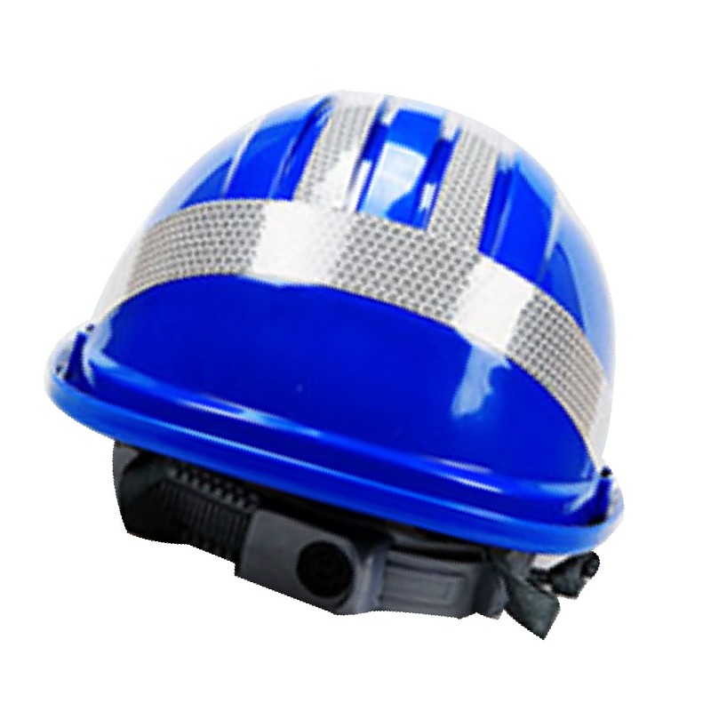 谋福  9962 五筋透气ABS反光安全帽  防砸防护头盔 蓝色反光条 计价单位:个