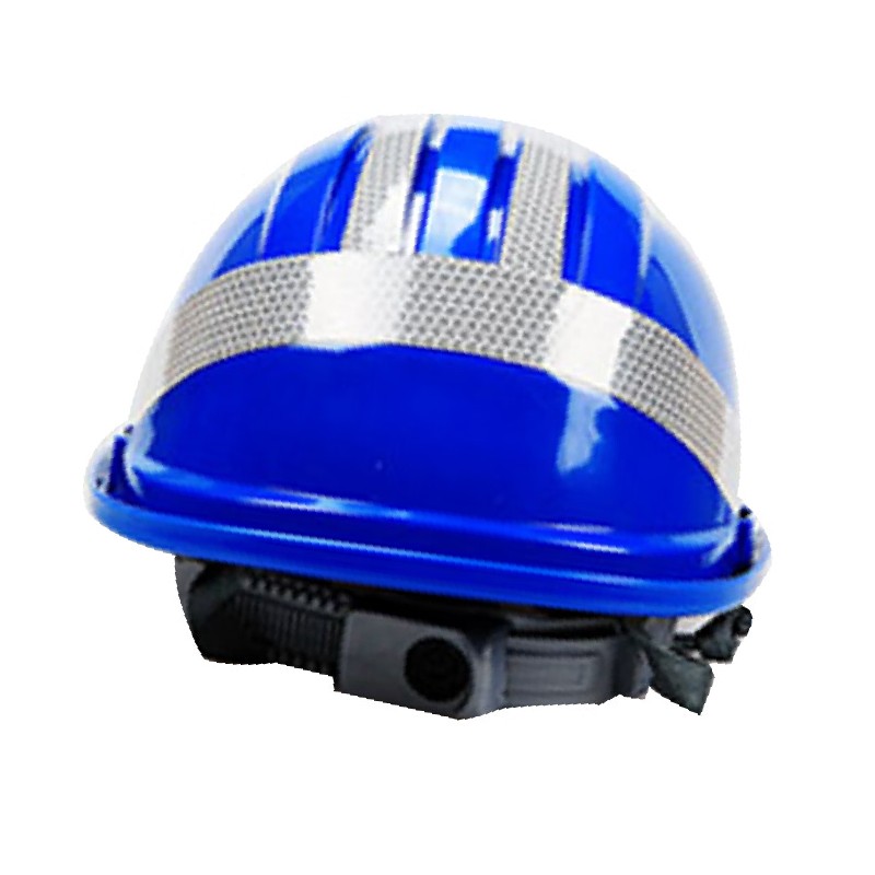 谋福  9962 五筋透气ABS反光安全帽  防砸防护头盔 蓝色反光条 计价单位:个