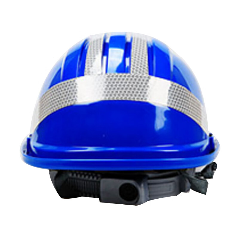 谋福  9962 五筋透气ABS反光安全帽  防砸防护头盔 蓝色反光条 计价单位:个