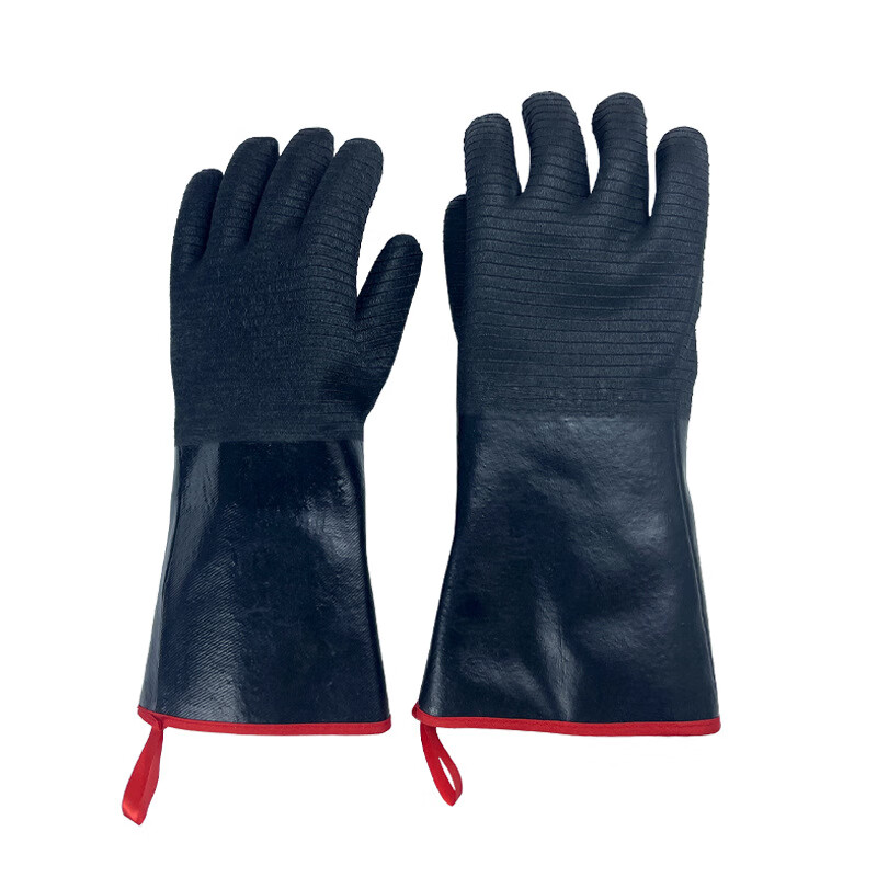 谋福 tj859 劳保防水防溅油泼防蒸汽烧烤隔热黑色氯丁胶耐高温手套 (14英寸厚款 ) 计价单位:副 谋福 tj859 劳保防水防溅油泼防蒸汽烧烤隔热黑色氯丁胶耐高温手套 (14英寸厚款 ) 计价单位:副