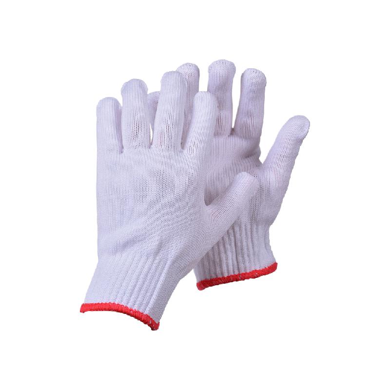 谋福  tj852 手套 500g十针尼龙针织加厚防滑透气耐磨劳保手套  白色12双装 计价单位:打
