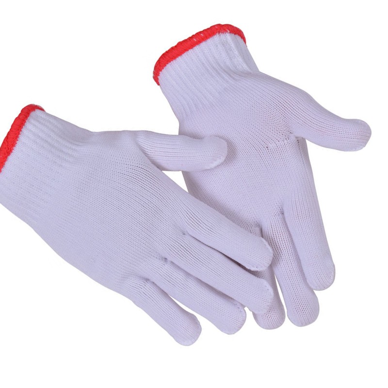 谋福  tj852 手套 500g十针尼龙针织加厚防滑透气耐磨劳保手套  白色12双装 计价单位:打