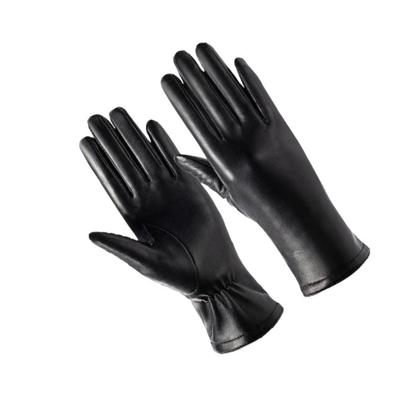 谋福  M 男女真皮手套 秋冬季保暖手套 女士黑色 计价单位:双