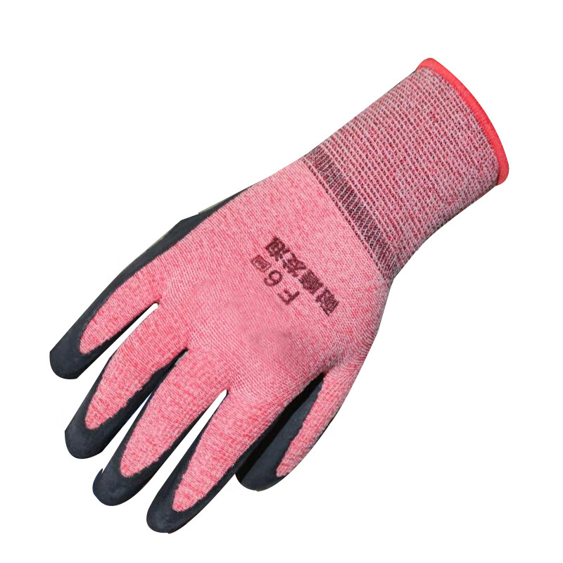 谋福  G6512 劳保手套 加厚防滑乳胶发泡系列 （红色F6乳胶发泡） （12/打） 计价单位:打