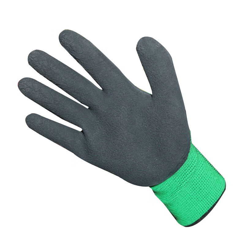 谋福   G6512 劳保手套 加厚防滑乳胶发泡系列 (绿黑乳胶发泡) (1打) 计价单位:打 谋福   G6512 劳保手套 加厚防滑乳胶发泡系列 (绿黑乳胶发泡) (1打) 计价单位:打