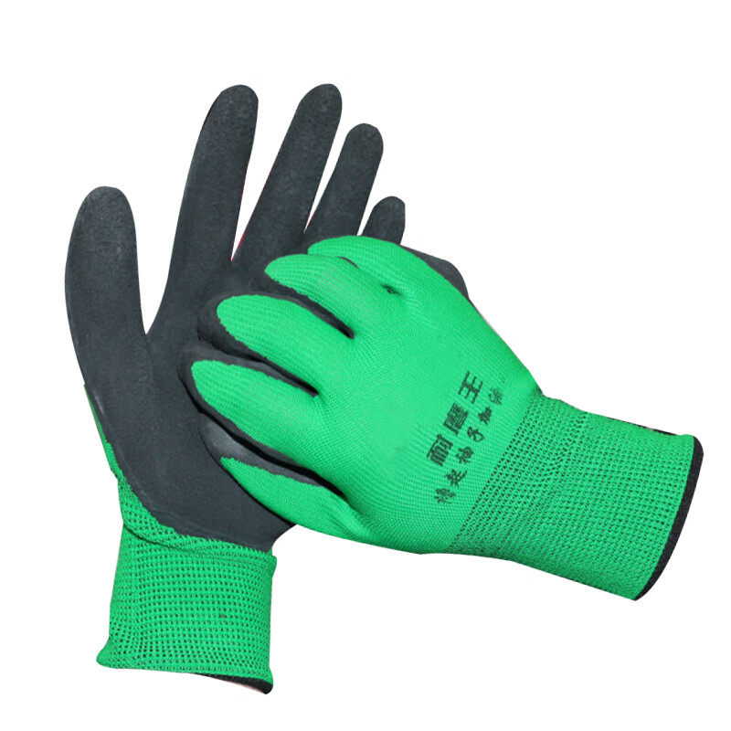 谋福   G6512 劳保手套 加厚防滑乳胶发泡系列 （绿黑乳胶发泡） （1打） 计价单位:打