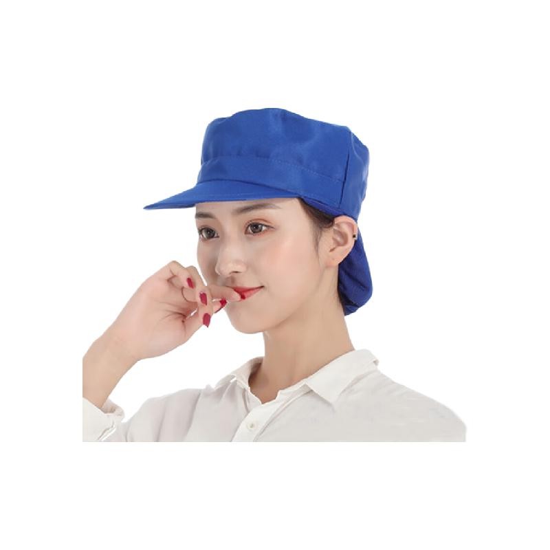 谋福  217 劳保防尘帽食品帽子卫生透气网帽（蓝色头顶布） 计价单位:个
