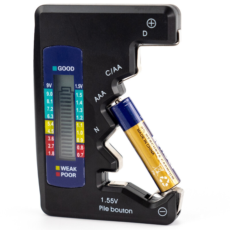 海斯迪克  HKCL-531  电池测试仪 实验室电量检测器 数显电压测量器 银色多用1.5V-9V 计价单位:个 海斯迪克  HKCL-531  电池测试仪 实验室电量检测器 数显电压测量器 银色多用1.5V-9V 计价单位:个