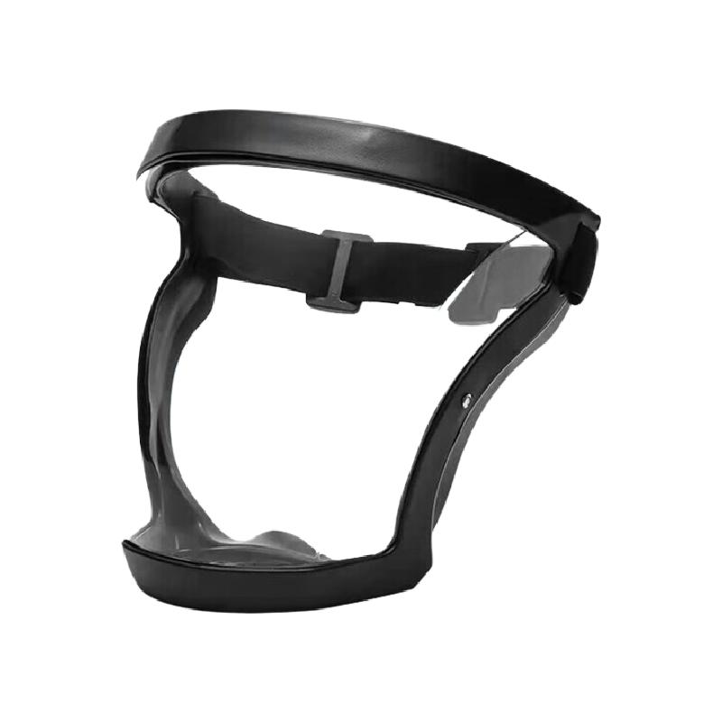 海斯迪克  HKCL-566  全脸防护面罩 实验室防飞溅面具透明防尘骑行防雾面罩 黑色白片 计价单位:片