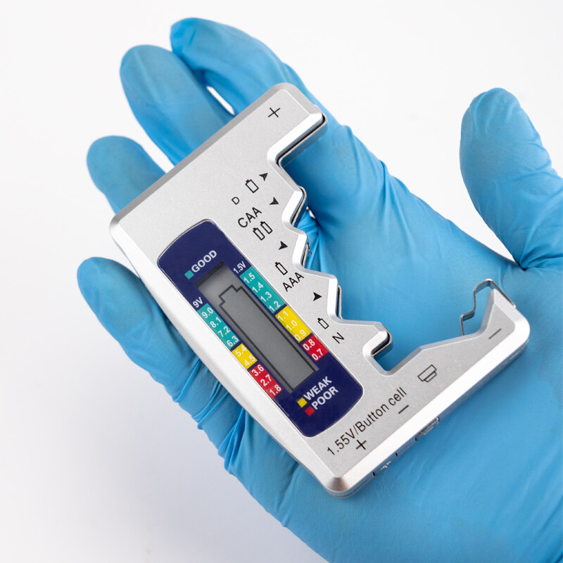 海斯迪克  HKCL-531  电池测试仪 实验室电量检测器 数显电压测量器 银色多用1.5V-9V 计价单位:个 海斯迪克  HKCL-531  电池测试仪 实验室电量检测器 数显电压测量器 银色多用1.5V-9V 计价单位:个