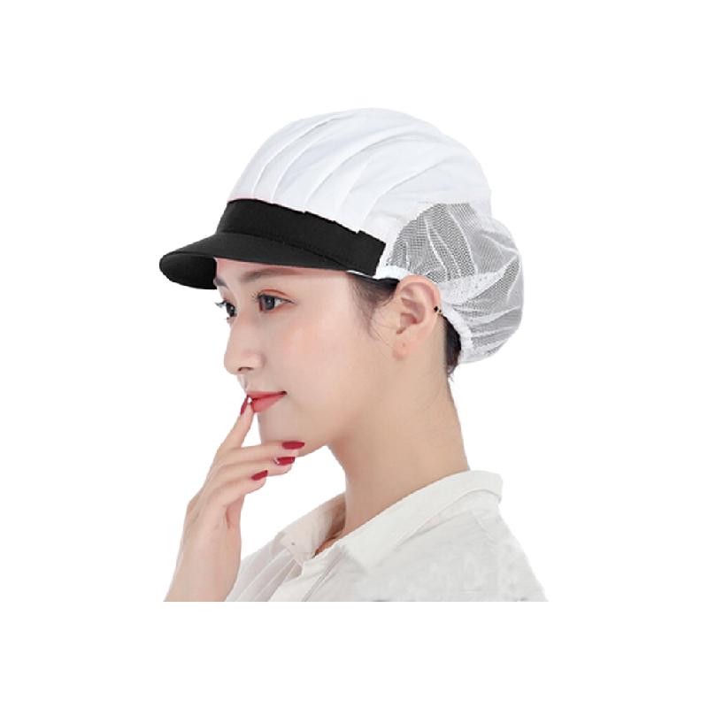 谋福  254 工作帽子 防尘透气 【半网】黑色帽檐 计价单位:个