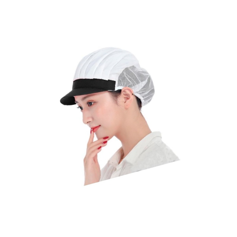 谋福  254 工作帽子 防尘透气 【半网】黑色帽檐 计价单位:个