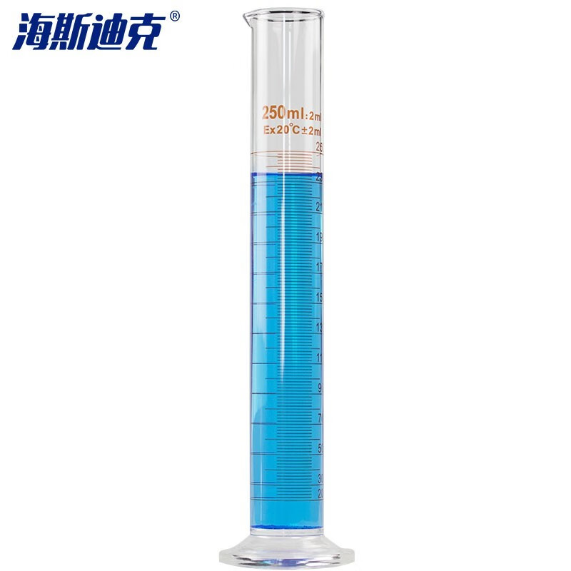 海斯迪克  gnjz-5439 玻璃量筒 刻度量筒 高透明度实验室量具 250mL 计价单位:个