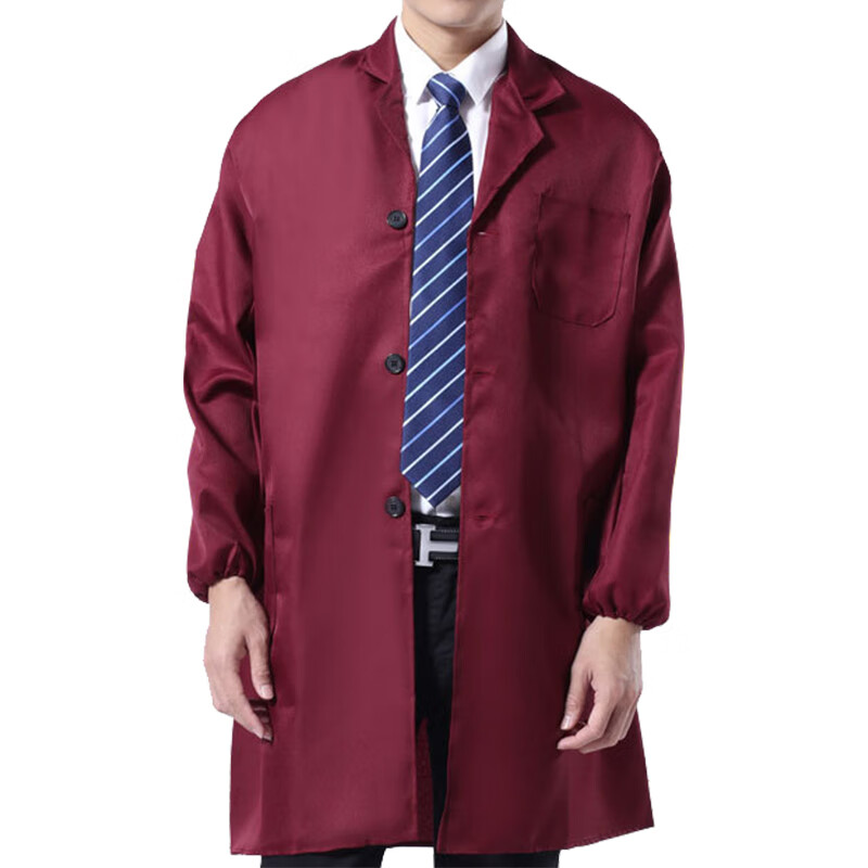 海斯迪克   HKSQ-286 工作服大褂 工作服大褂 实验室男女长袖防尘服 高密度款枣红色 均码 计价单位:件