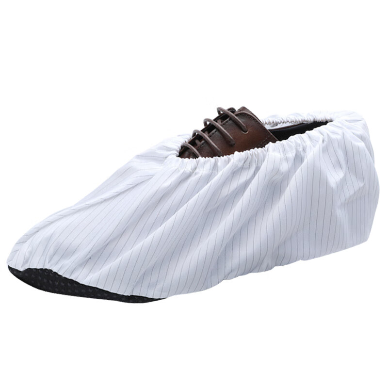 海斯迪克  HKCX-15 防静电鞋套 实验室布鞋套 白色防静电防滑底 计价单位:双