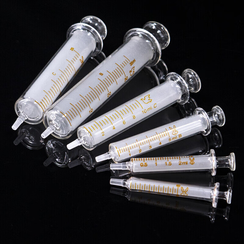 海斯迪克  HKCX-32 玻璃针管进样器 实验室针筒无针头 1ml+2ml+5ml+10ml+20ml+30ml 计价单位:套