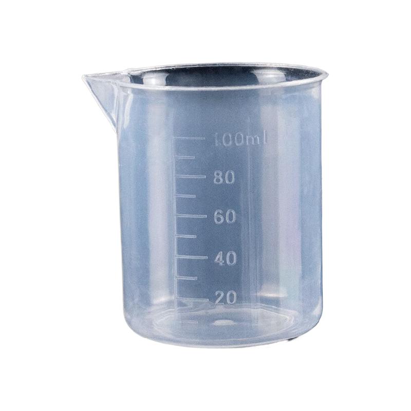 海斯迪克  HKCL-684 塑料烧杯实验室烧杯教学测量杯刻度无手柄计量杯 100ml 计价单位:个
