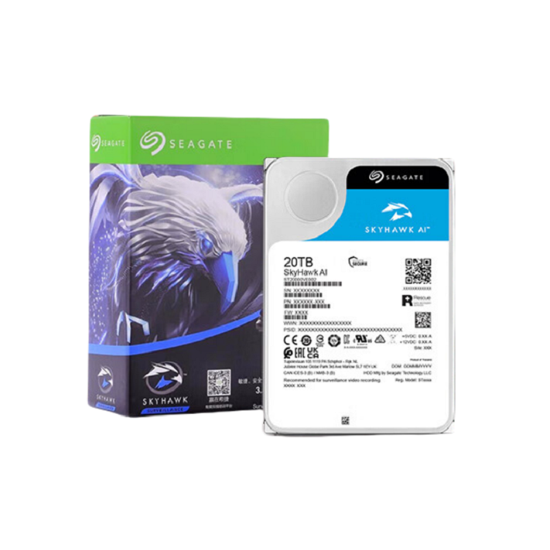 希捷 SEAGATE ST20000VE002 安防硬盘 20TB 256MB SATA CMR垂直 机械硬盘 视频储存 希捷酷鹰AI 3.5英寸 计价单位:块