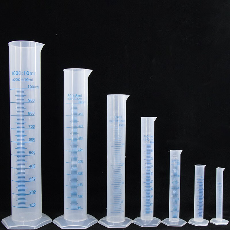 海斯迪克  HKQS-110 塑料量筒 PP量筒 蓝线印度量筒 实验室用品刻度量筒 500ml 计价单位:个