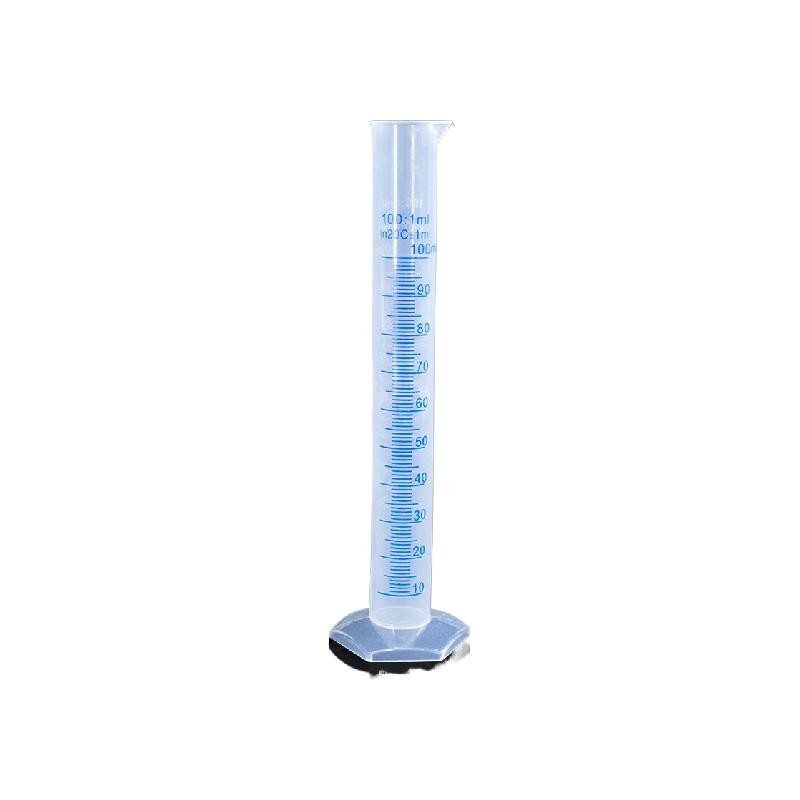 海斯迪克  HKQS-110 塑料量筒 PP量筒 蓝线印度量筒 实验室用品刻度量筒 100mL 计价单位:个