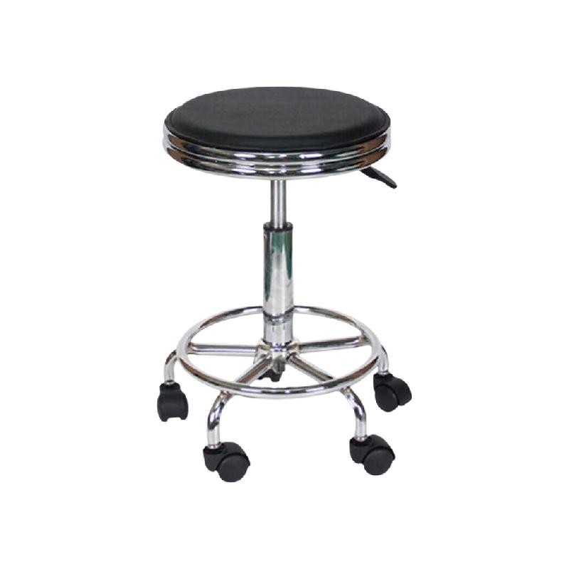 海斯迪克  HKQS-125 实验室凳 升降旋转凳车间工作椅 办公室椅子小圆凳 轮子款/黑色 高约45-60cm 计价单位:个