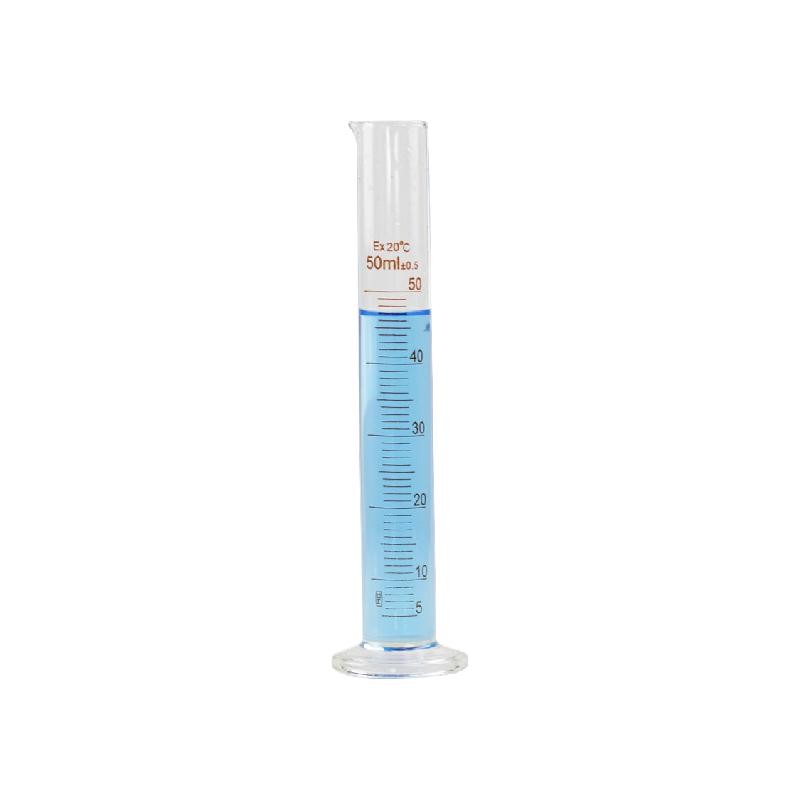 海斯迪克  HKQS-159 玻璃量筒 刻度量筒 高透明度实验室器具 50mL 计价单位:个