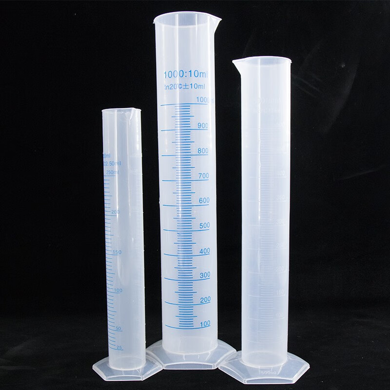 海斯迪克  HKQS-110 塑料量筒 PP量筒 蓝线印度量筒 实验室用品刻度量筒 500ml 计价单位:个