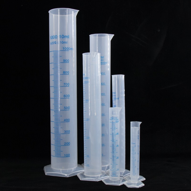 海斯迪克  HKQS-110 塑料量筒 PP量筒 蓝线印度量筒 实验室用品刻度量筒 500ml 计价单位:个