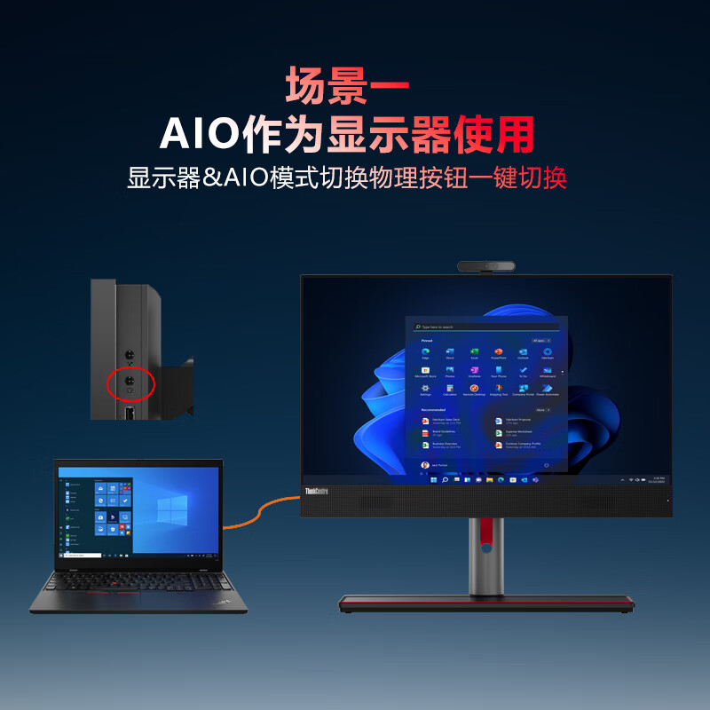 联想 Lenovo M70a Gen3 一体机 N000 I5-12500/8G/256G SSD+1T SATA/蓝牙/摄影头/wfie/win10 PRO 计价单位:套