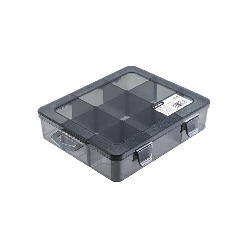 得力 deli DL432303 零件盒工具收纳盒透明可拆分塑料电子元件配件分类格子工具箱 (9格)零件盒 计价单位:个