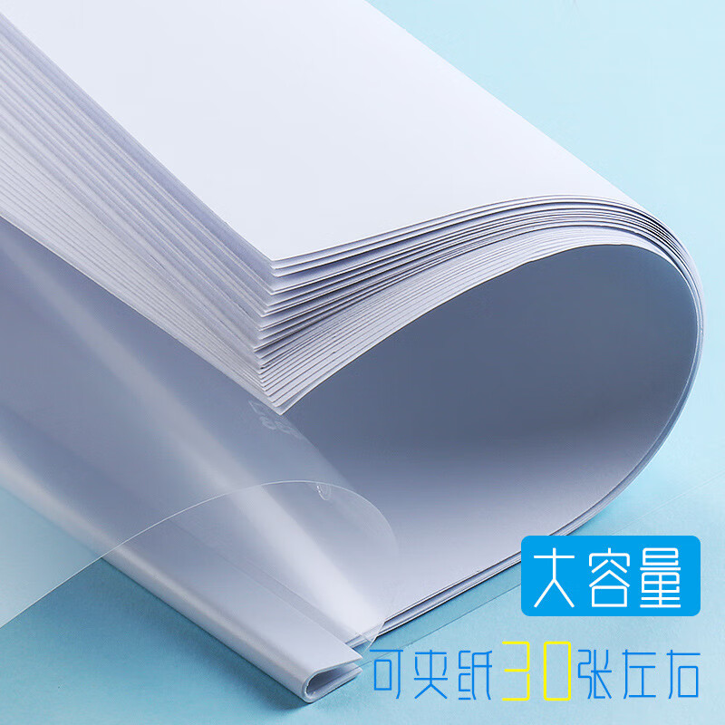 得力 deli 5538 抽杆夹A4文件夹报告夹试卷夹资料夹透明塑料  白色 计价单位:个
