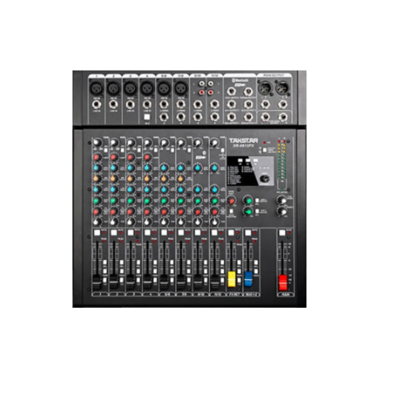 得胜 TAKSTAR XR-0612FX (2023款)模拟调音台 十二路 带蓝牙模块USB-A MP3播放高中低音 可调节48V幻象电源 计价单位:台
