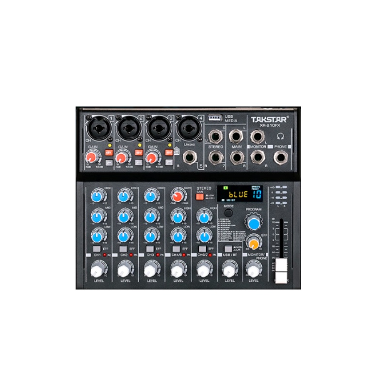 得胜 TAKSTAR XR-210FX （2024款）模拟调音台 十路调音台 游戏直播工作室家庭影院K歌音乐创作录音演出 计价单位:台