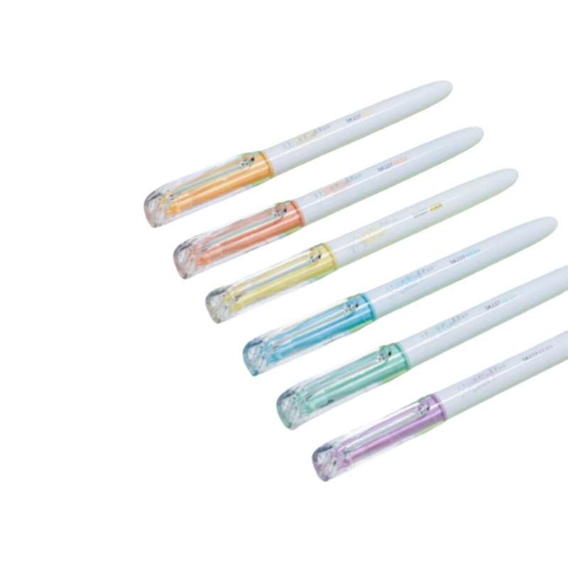 得力 deli SK227 荧光笔 单头抗晕染荧光笔霁月色系 混 6支/盒  计价单位:盒