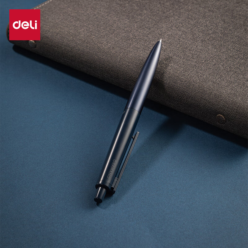 得力 deli A9-05 臻顺滑金属按动签字中性笔 0.5mm 花青色 1支/盒 计价单位:盒