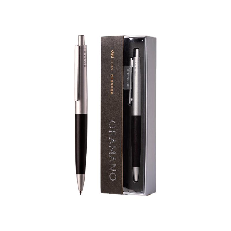 得力 deli A9Pro-10 臻顺滑木纹按动中性笔 1.0mm 子弹头(檀墨色) 1支/盒 计价单位:盒