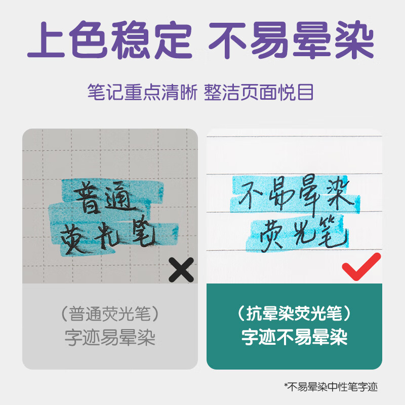 得力 deli SK192 荧光笔 抗晕染双头荧光笔 荧光笔霁月色系 混 6支/袋  计价单位:袋