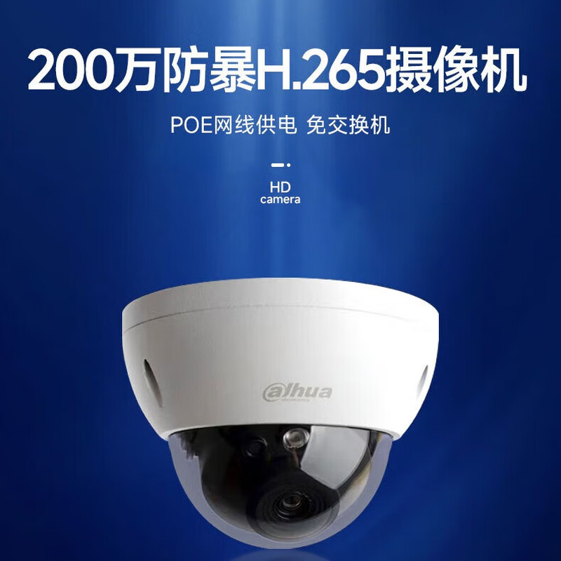 大华  DH-IPC-HDBW1235R  摄像机 200万红外定焦防暴半球网络摄像机 计价单位:个