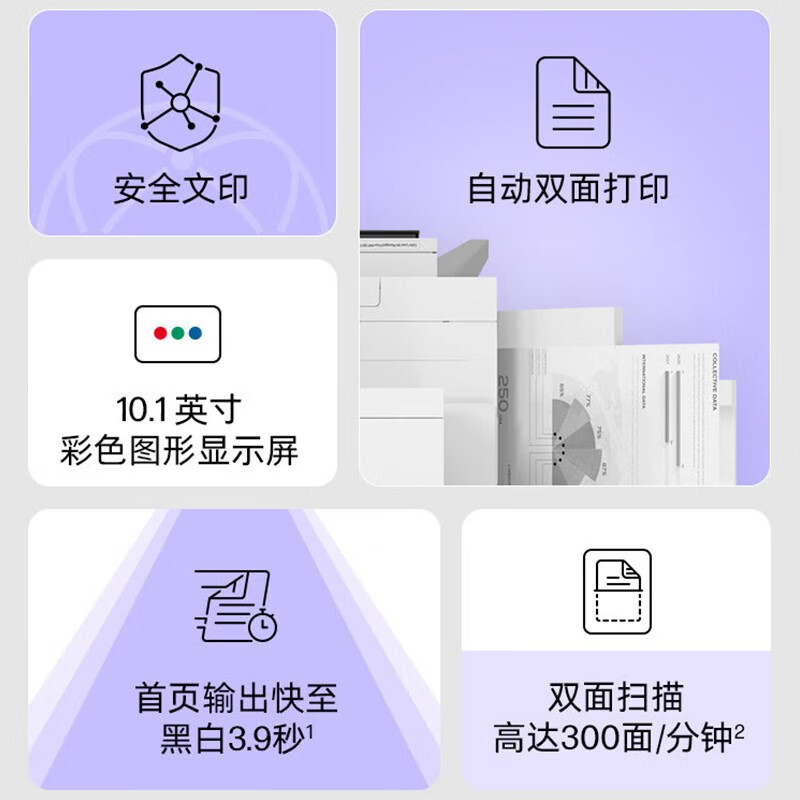 惠普 HP LaserJet Managed Flow MFP E82660z 黑白激光打印机 自动双面商用复印扫描三合一 黑白60页/分+全尺寸键盘 标配 计价单位:台
