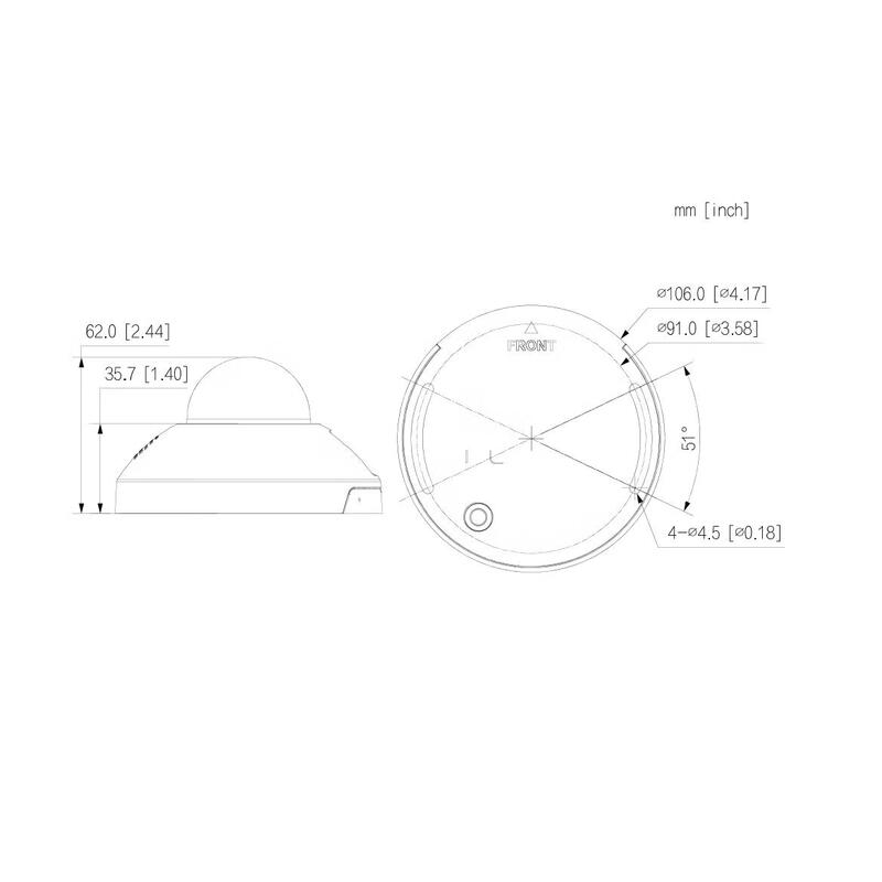 大华  DH-IPC-HDPW4240DC-PV-DTF-ED 梯控相机-200万防遮挡电梯(楼显)电瓶车检测定焦红外普通半球网络摄像机 计价单位:个
