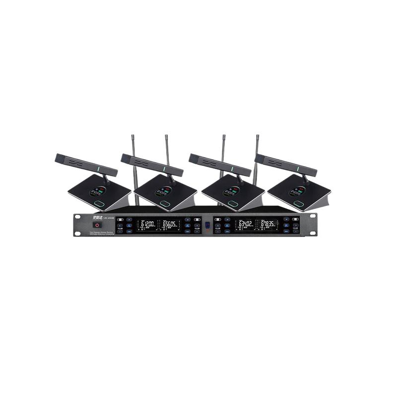 灵犀达 LXD-JS304B 无线麦克风无线一拖四 手持麦克风 演讲会议鹅颈麦 舞台演出专用 四通道真分集短杆话筒 计价单位:套